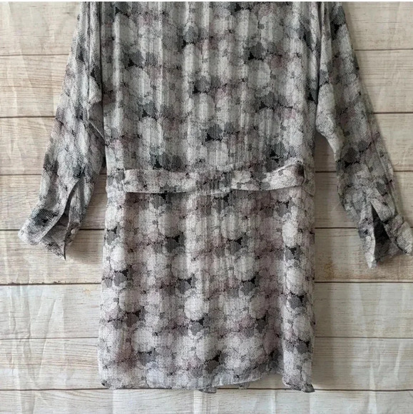 REISS Women's Size 4 (UK-8)  Alice Circle Printed Shirt Dress Pleated Pink Gray - Picture 11 of 11